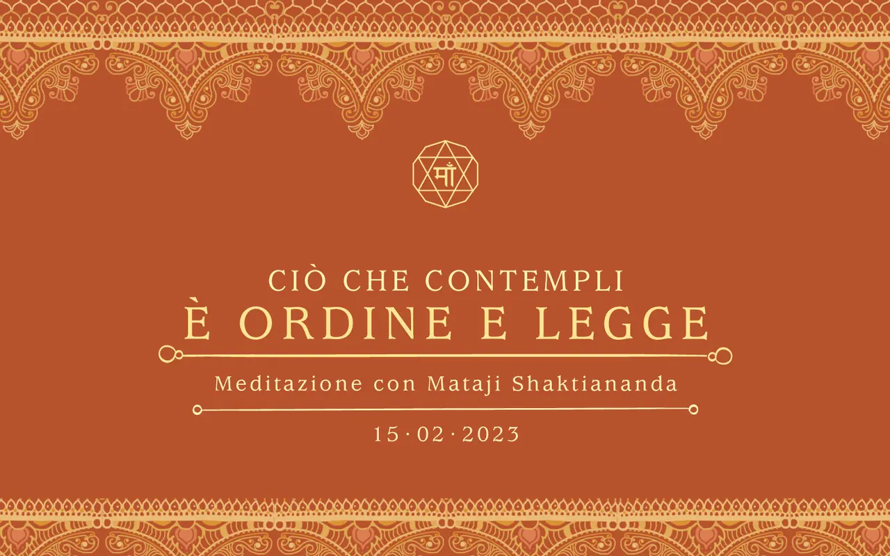 Ciò che contempli è ordine e legge