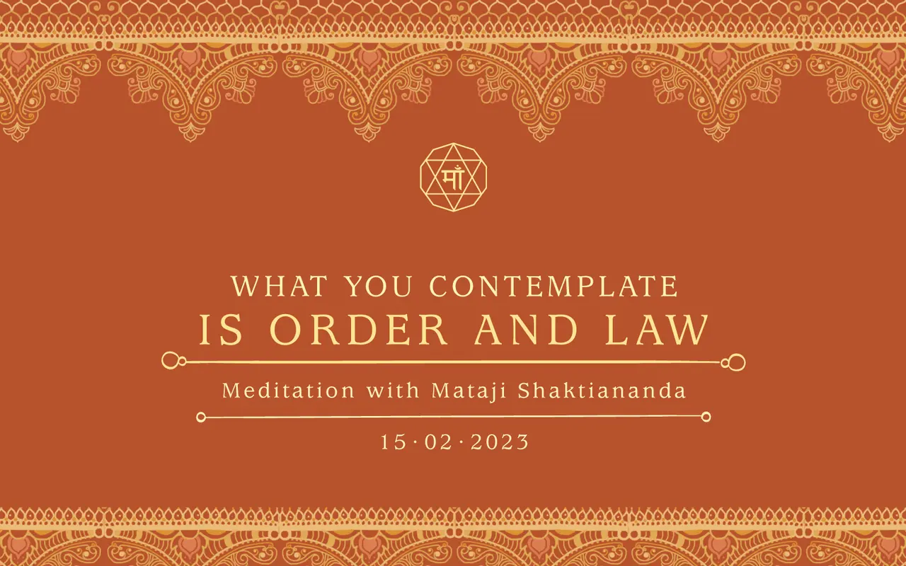 What You Contemplate Is Order and Law