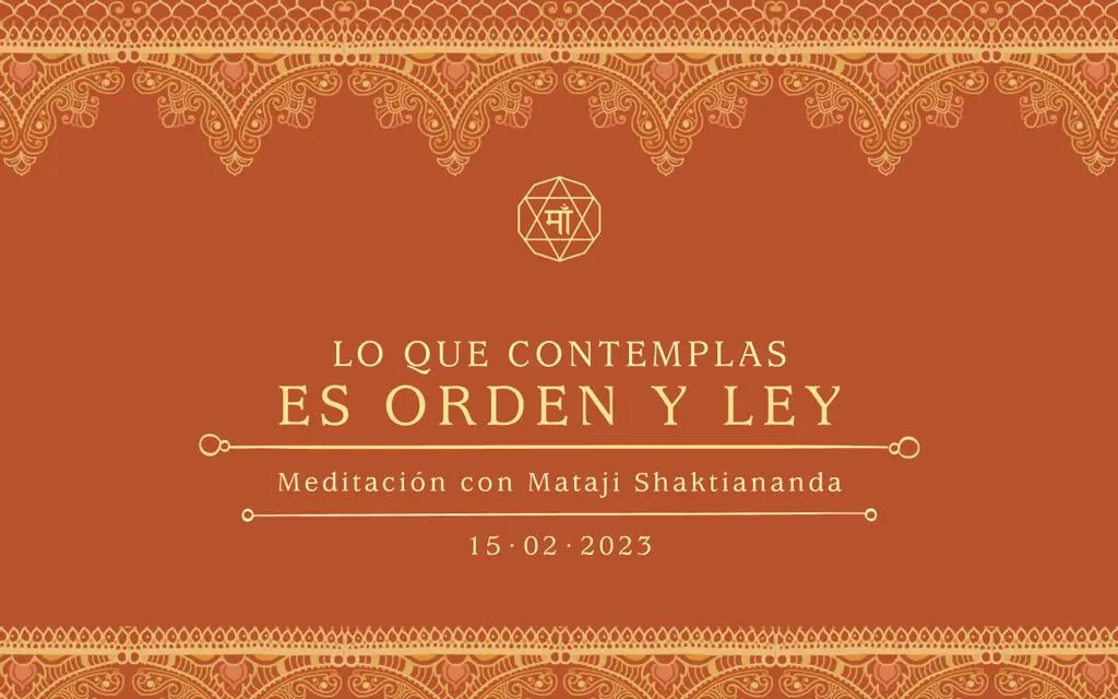 LO QUE CONTEMPLAS ES ORDEN Y LEY