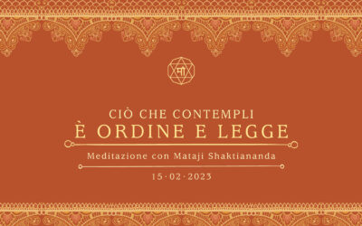 Ciò che contempli è ordine e legge